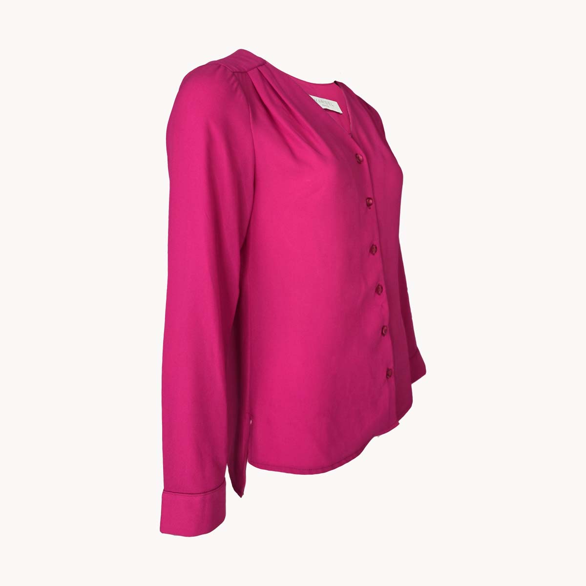 Blusa Fiusha Manga Larga con Pliegues en Hombros