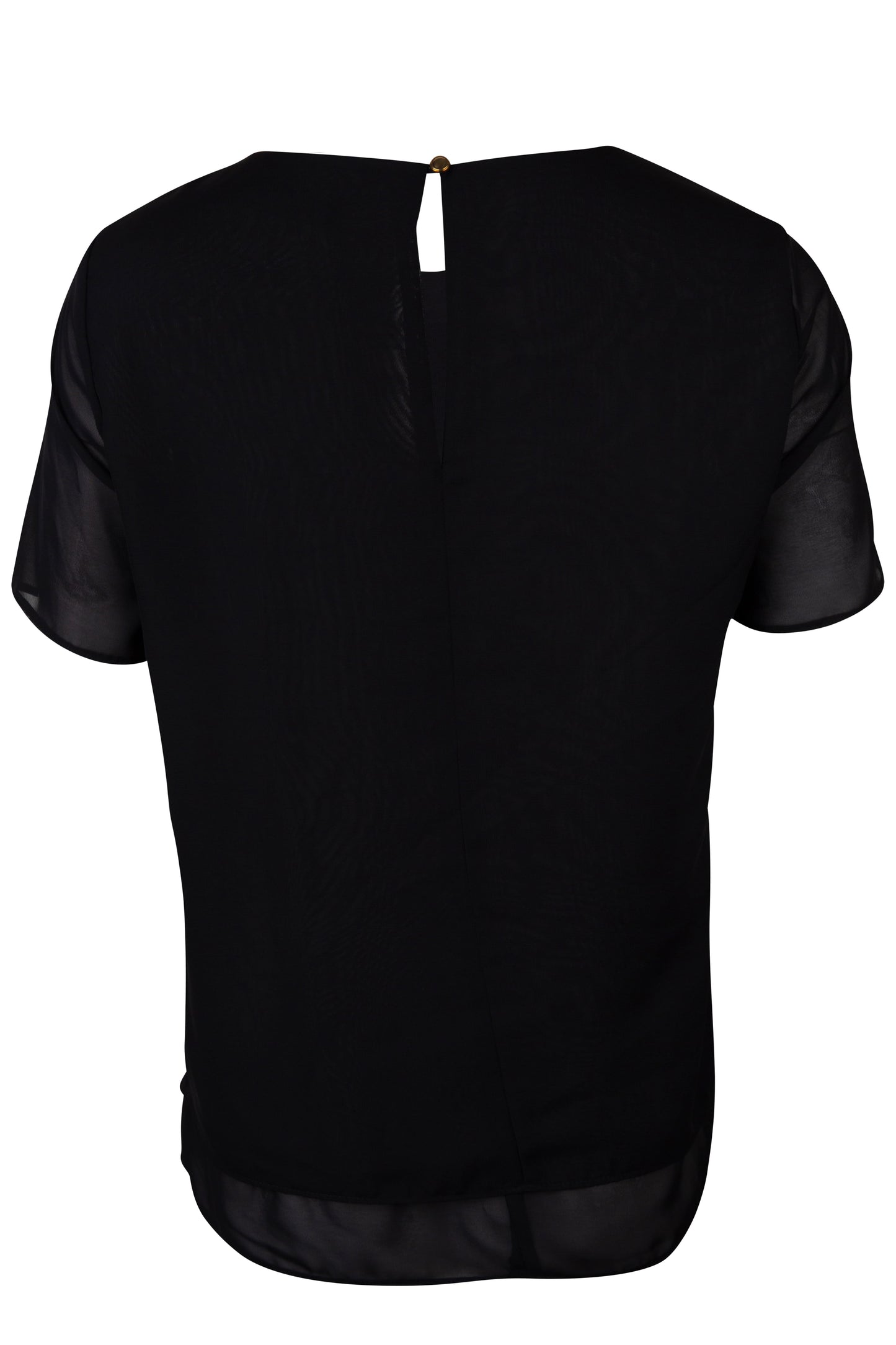 Blusa Manga Corta Cuello Redondo con Detalles Metalicos