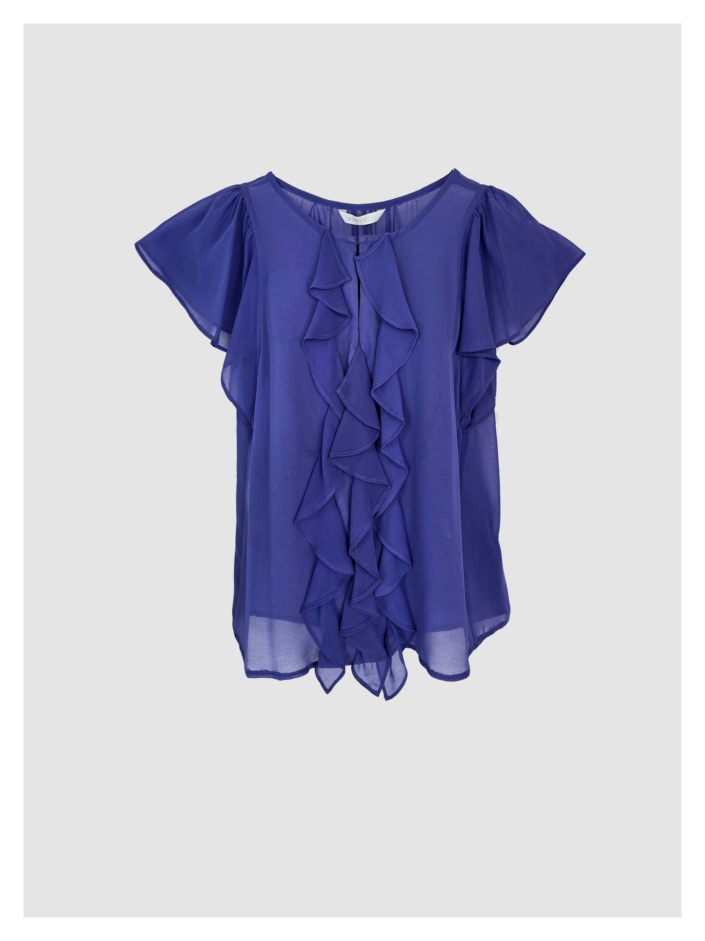 Blusa Manga Corta con Escarolas