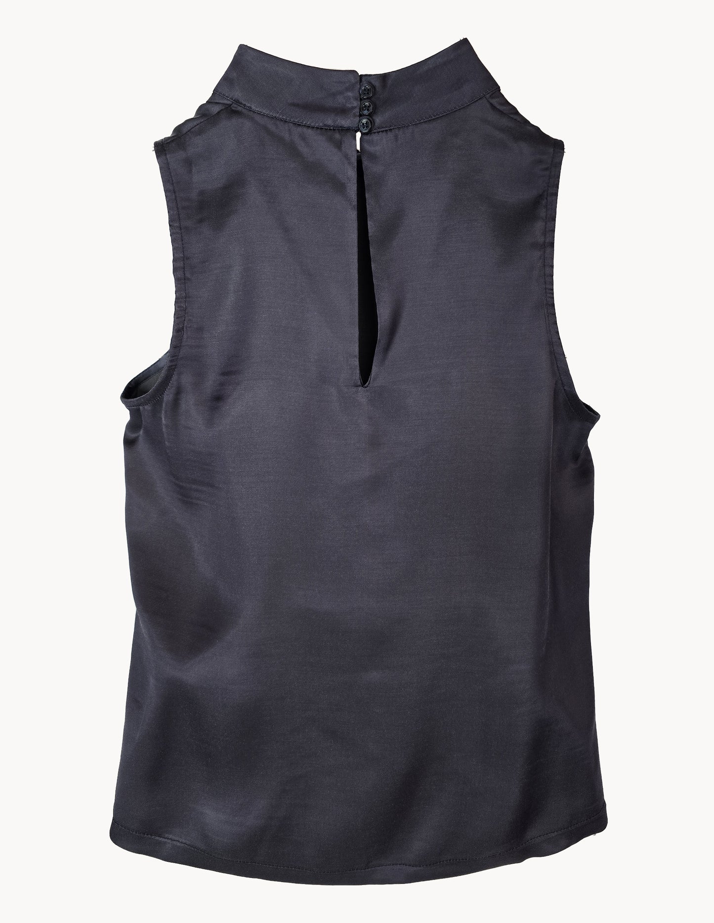 Top Sisado Cuello Alto de Satín