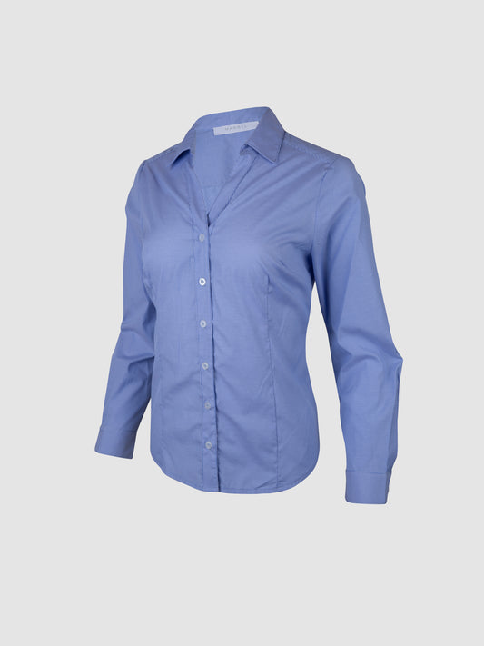 Petite Camisa Azul Cielo Mini Rayas