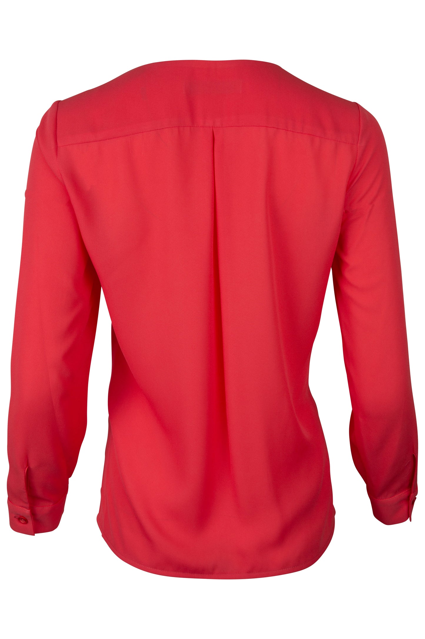 Petite - Blusa Coral Manga Larga con Pliegues en Hombros