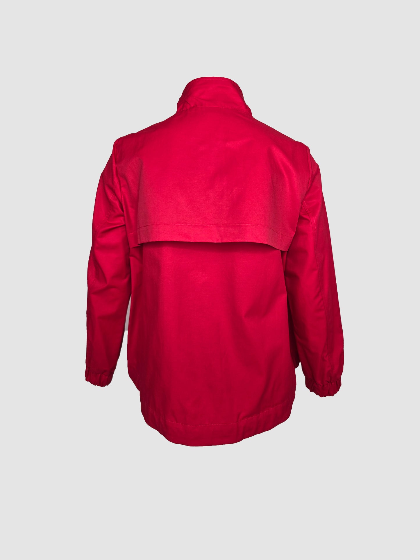 Chamarra Roja Corta Impermeable Cuello Alto