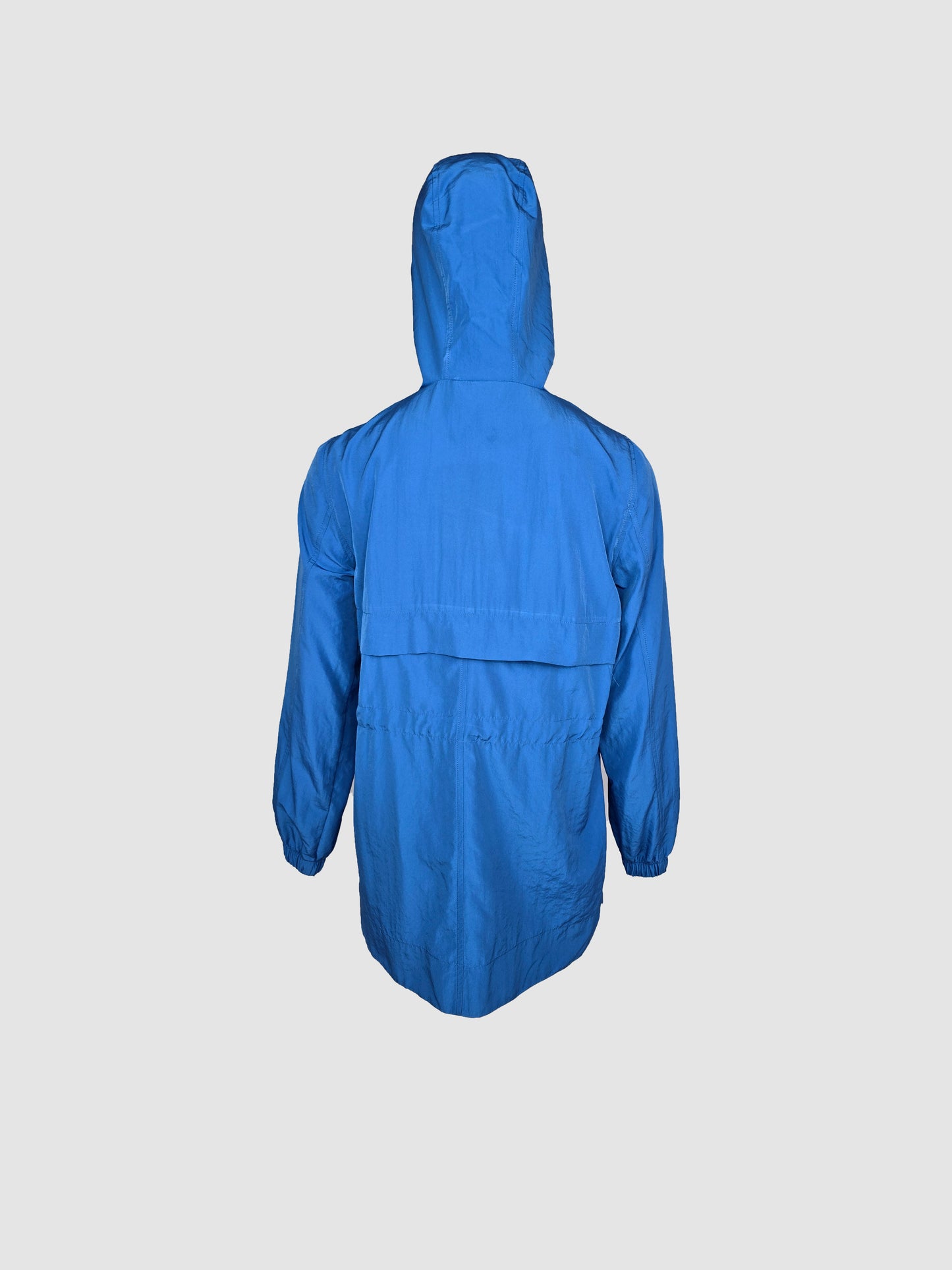 Parka Azul Larga Tipo Bolsa con Capucha