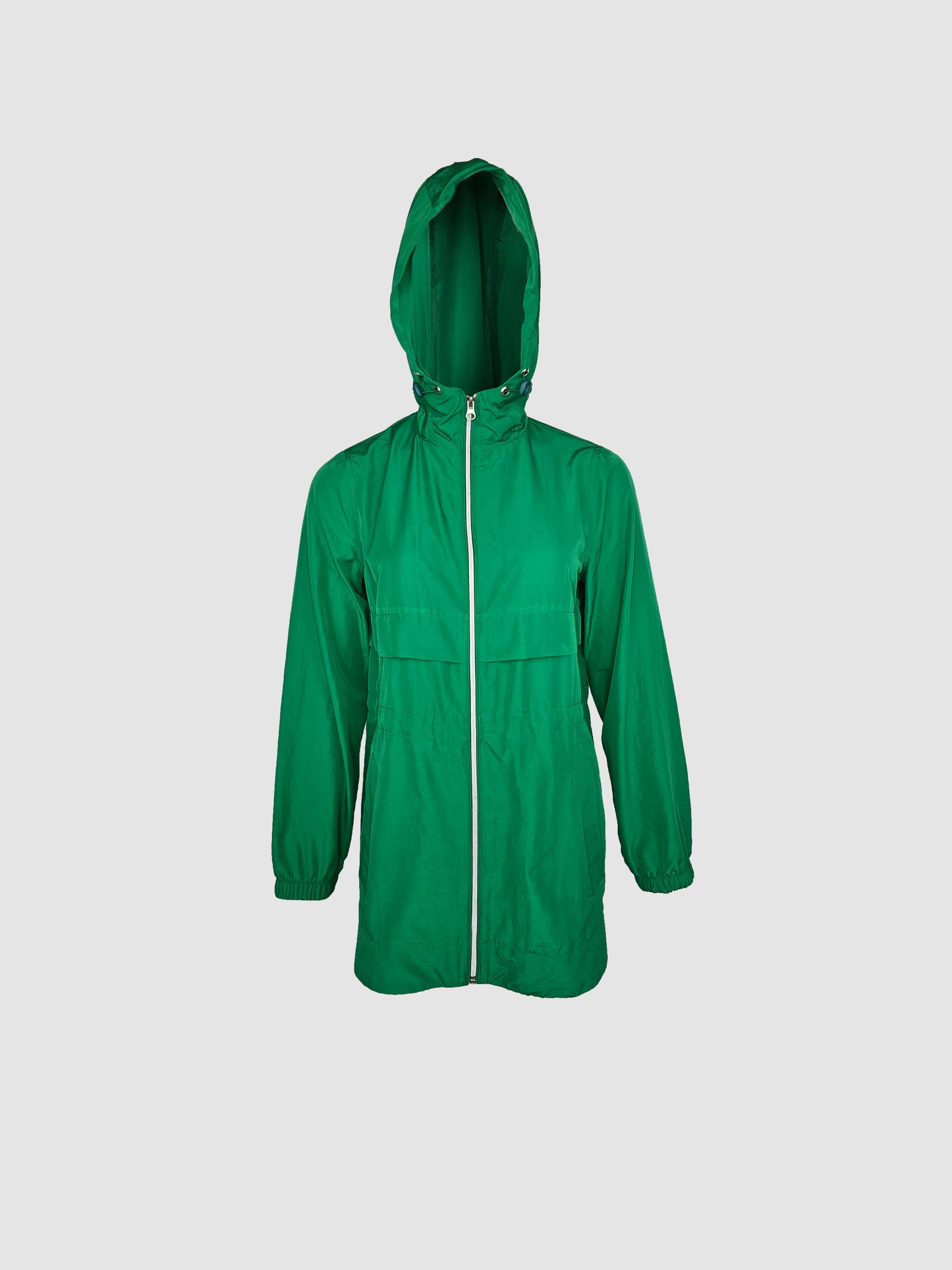 Parka Verde Larga Tipo Bolsa con Capucha