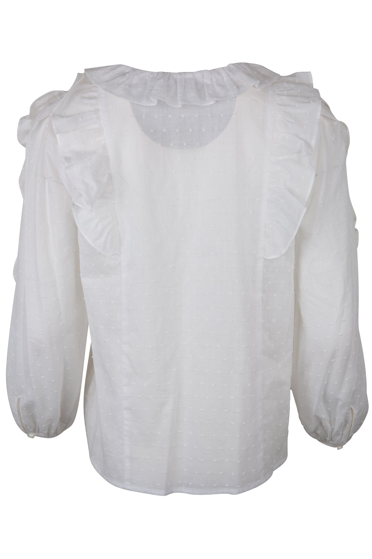 Blusa Blanco Hueso Con Olanes