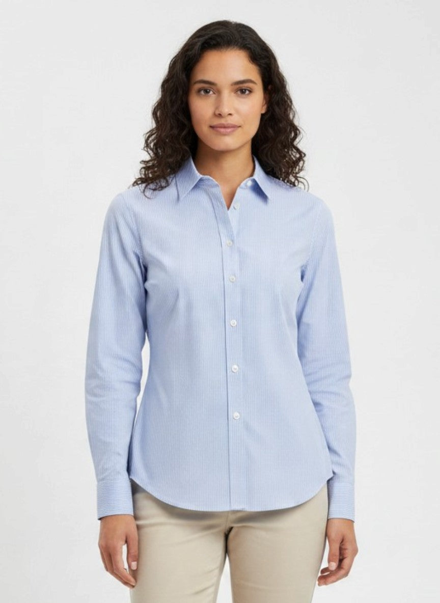 Camisa Rayas en Relieve Manga Larga