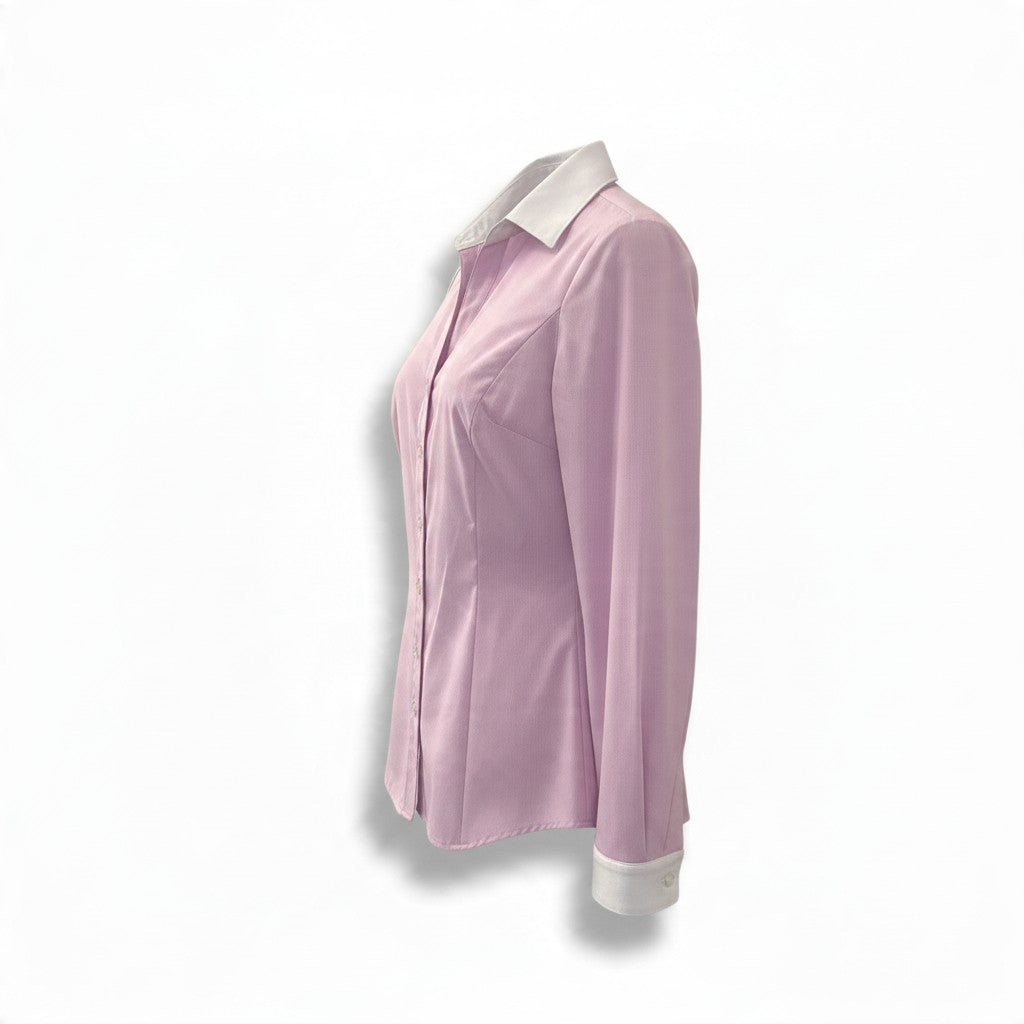 Camisa con cuello y puños color blanco