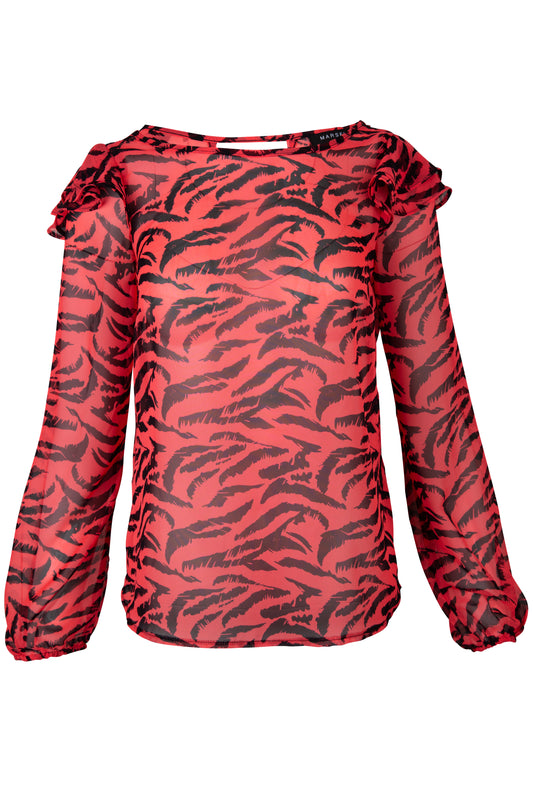 Blusa Ligera Estampada Manga Larga