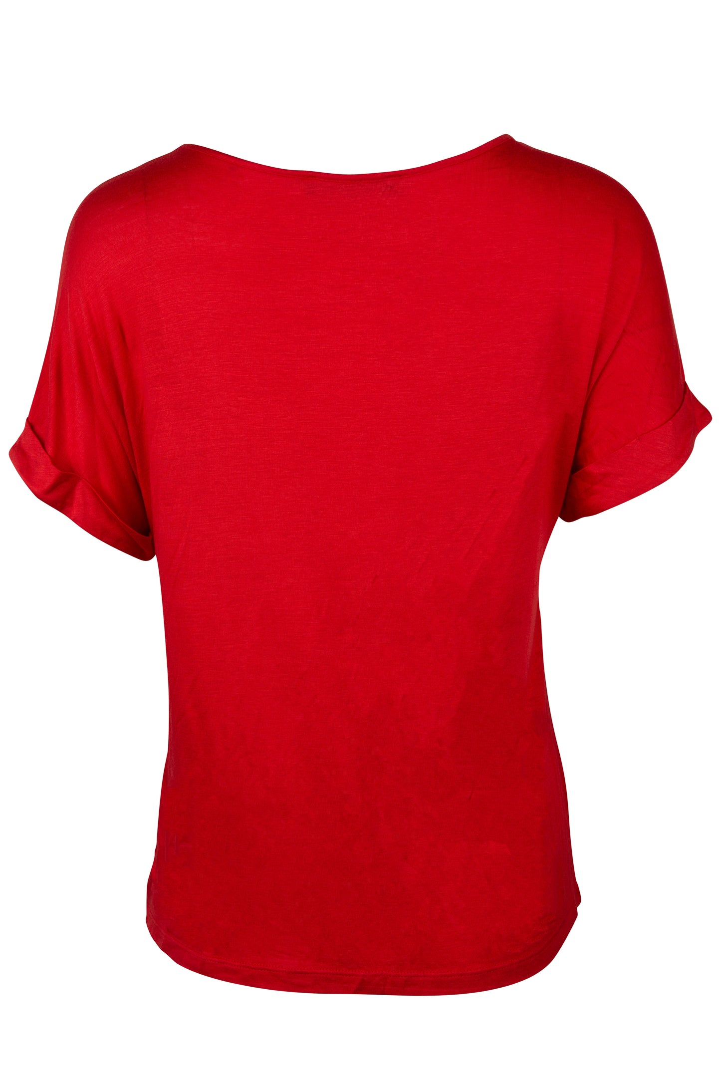 Blusa Roja Manga Corta Cuello Redondo