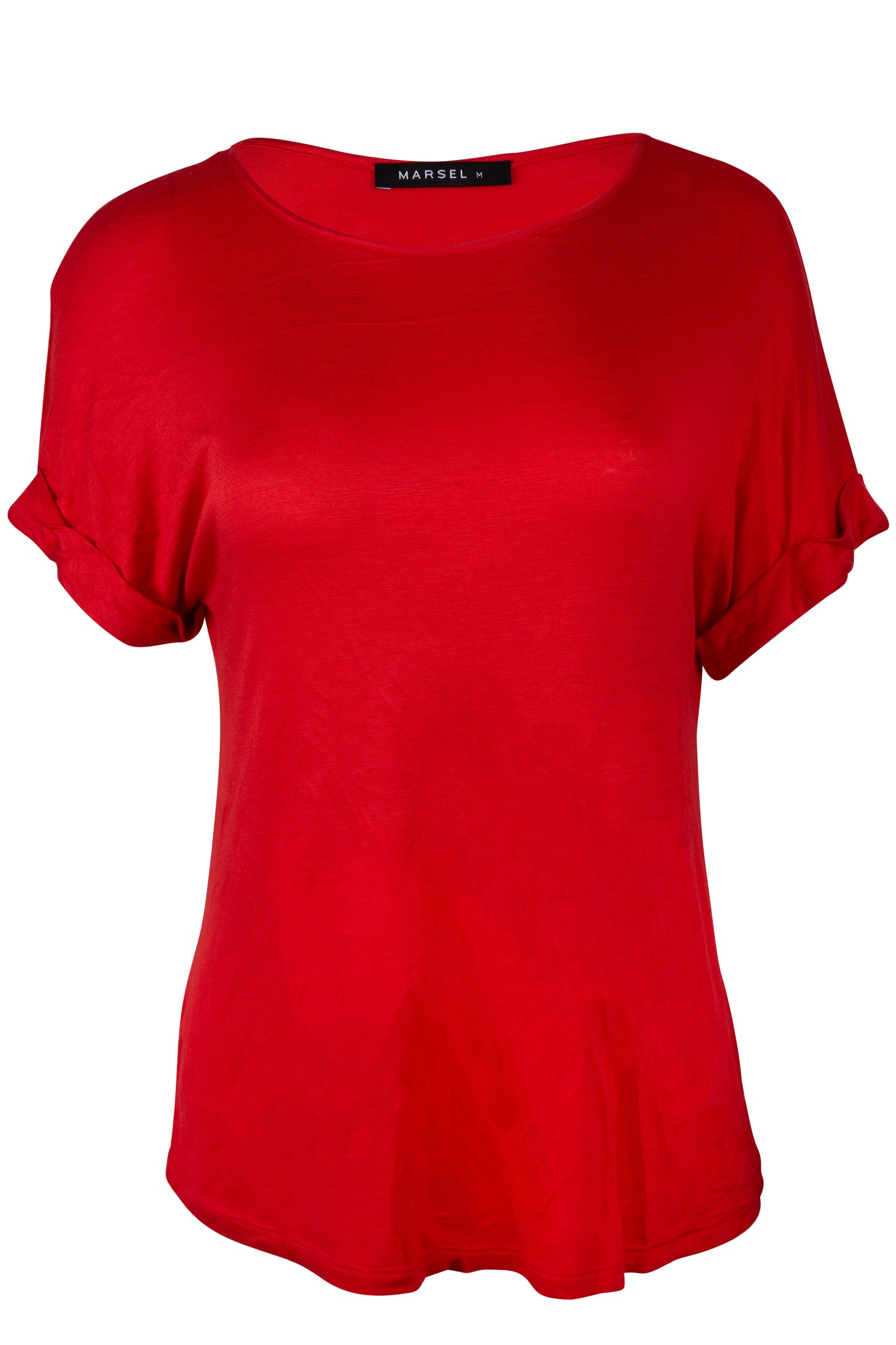 Blusa Roja Manga Corta Cuello Redondo