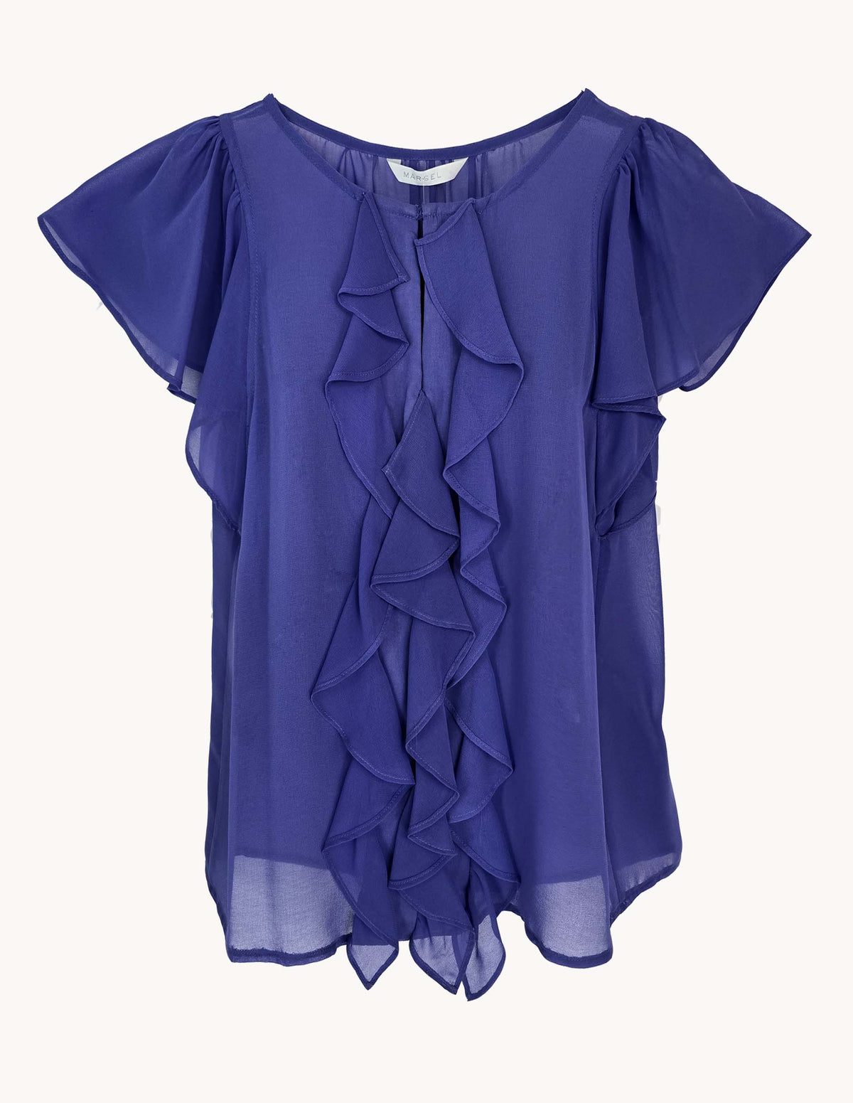 Blusa Manga Corta con Escarolas