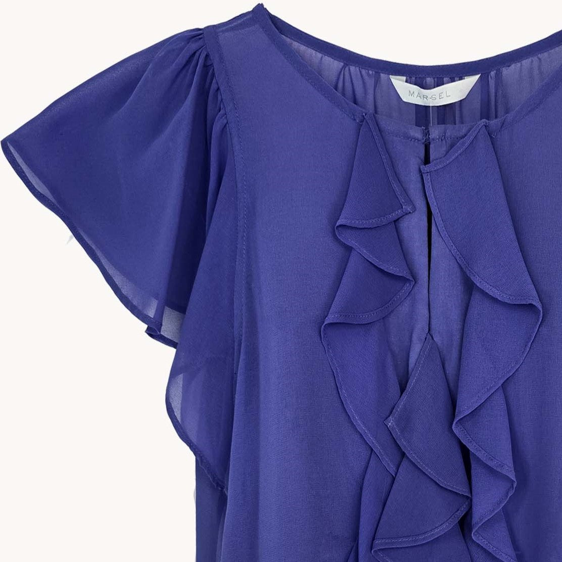 Blusa Manga Corta con Escarolas
