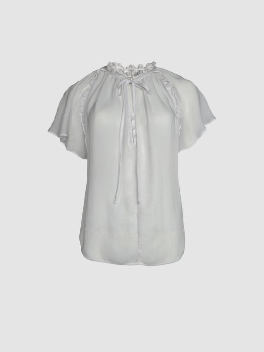 Blusa Blanca con Escarolas