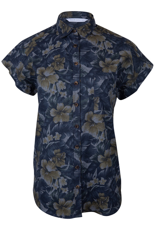 Camisa Estampado Floral Manga Corta