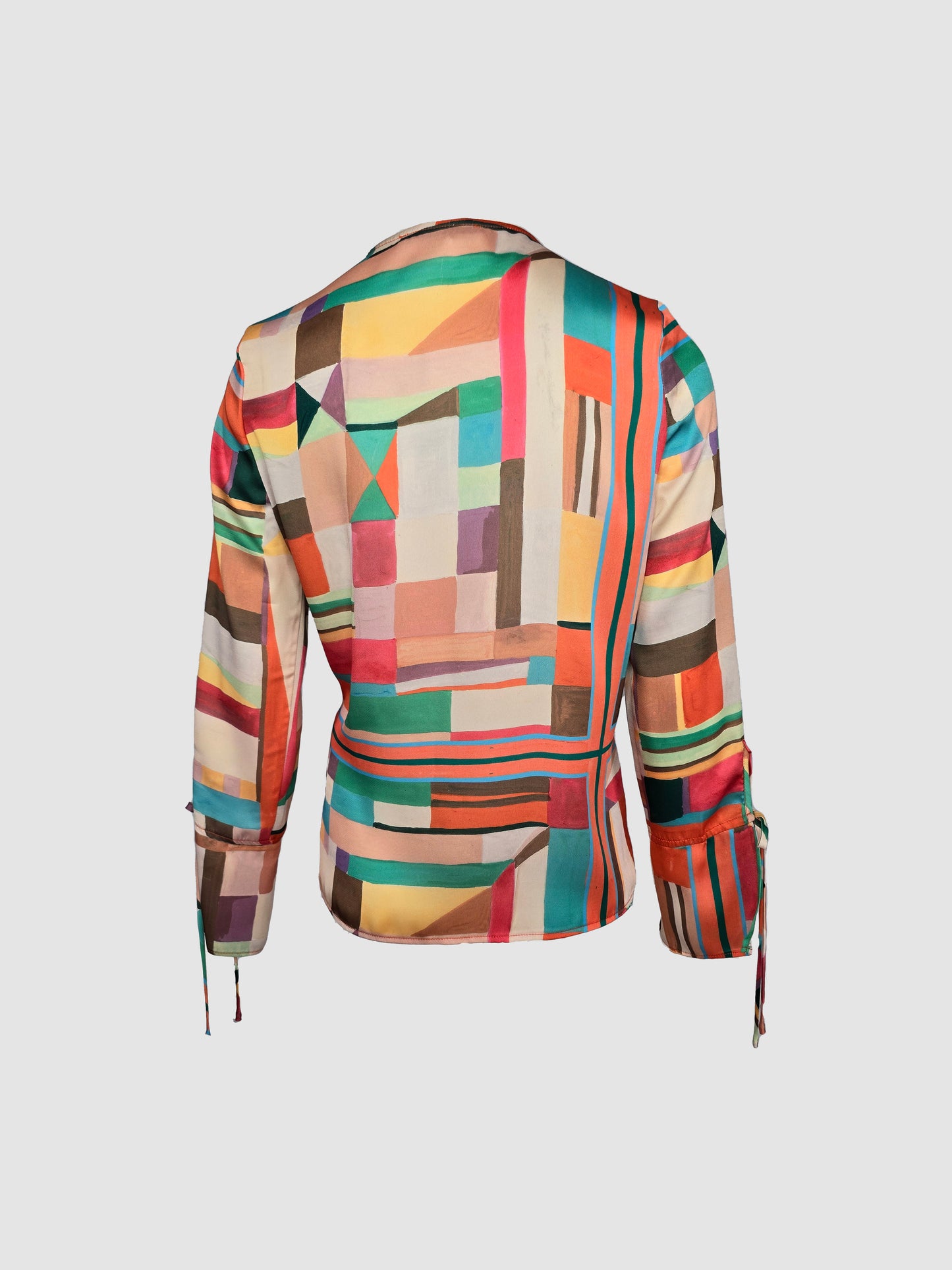 Blusa Multicolor  Manga Larga con Tiras