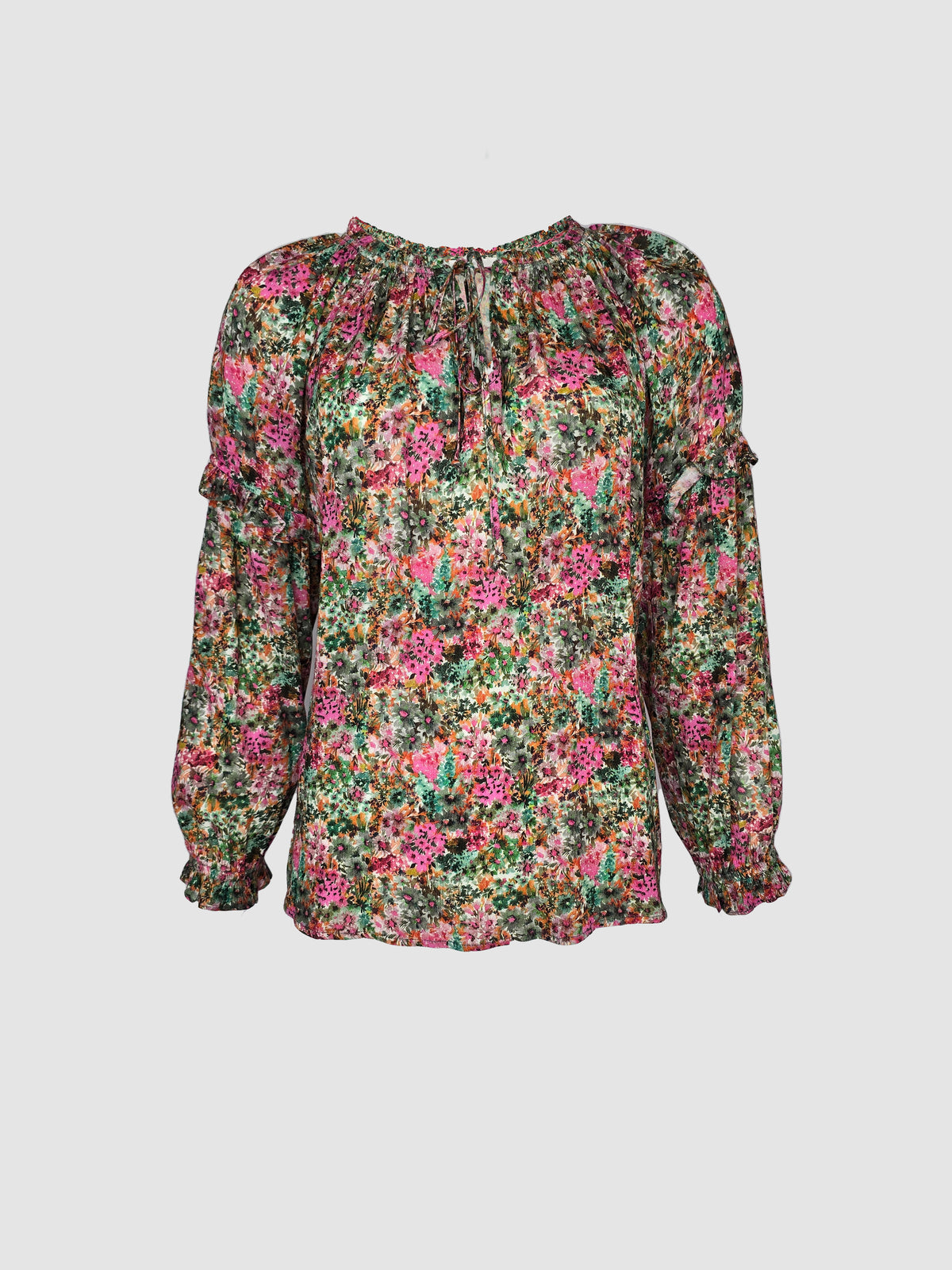 Blusa  Floral Manga Larga