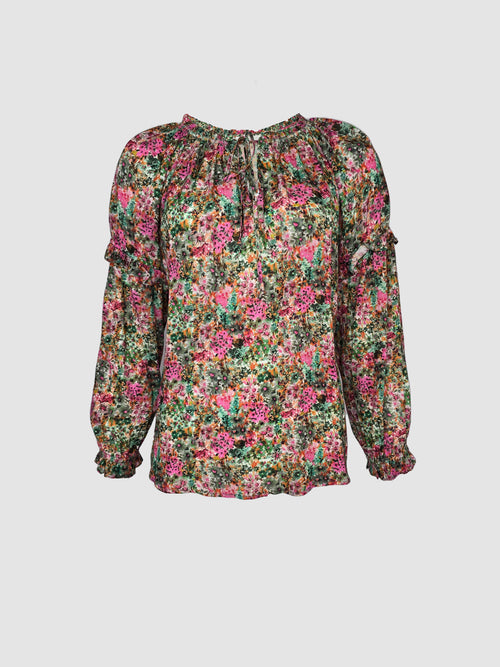 Blusa  Floral Manga Larga
