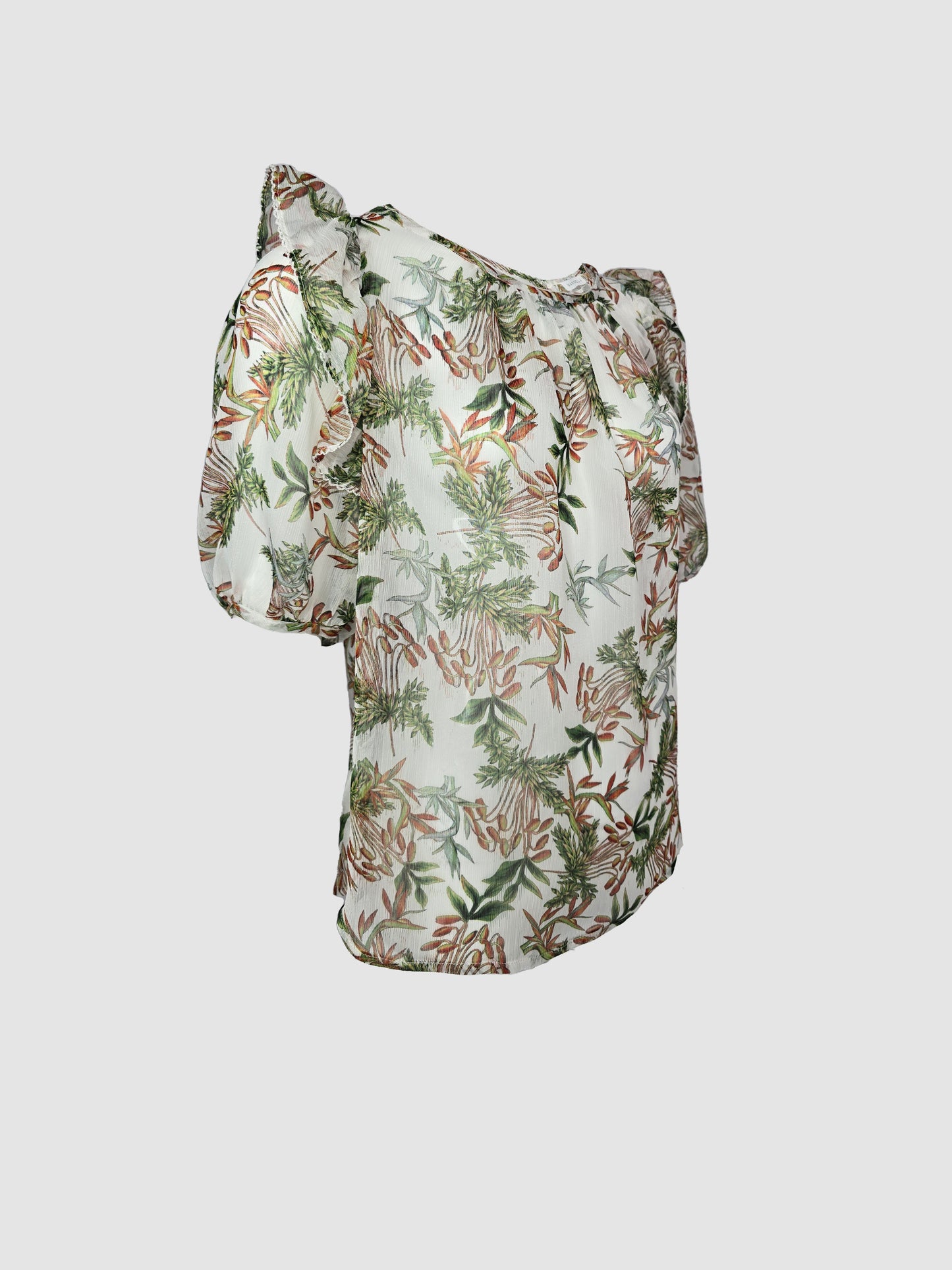 Blusa Blanca Estampado con Escarolas