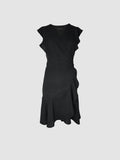 Vestido Negro Corto Envolvente