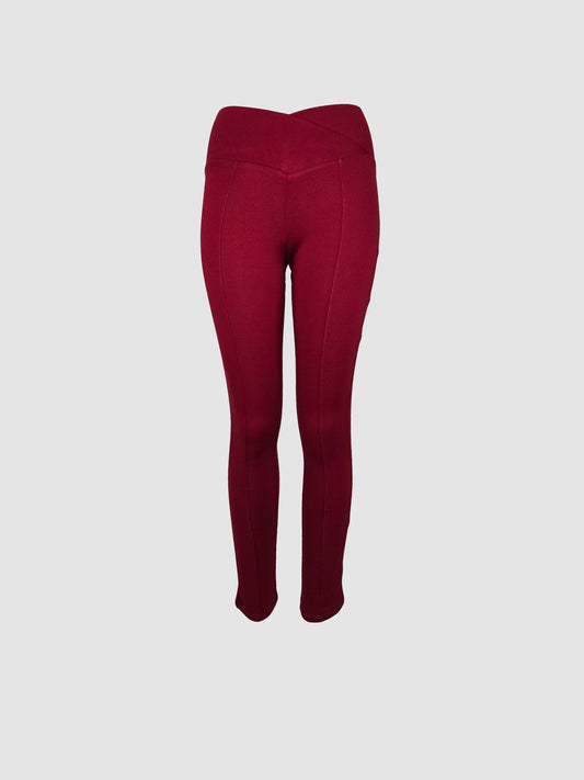 Leggins Pretina Cruzada Vino