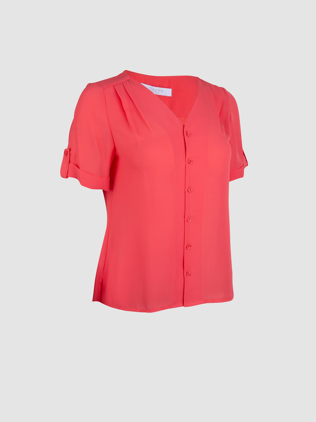 Blusa Manga Corta con Pliegues