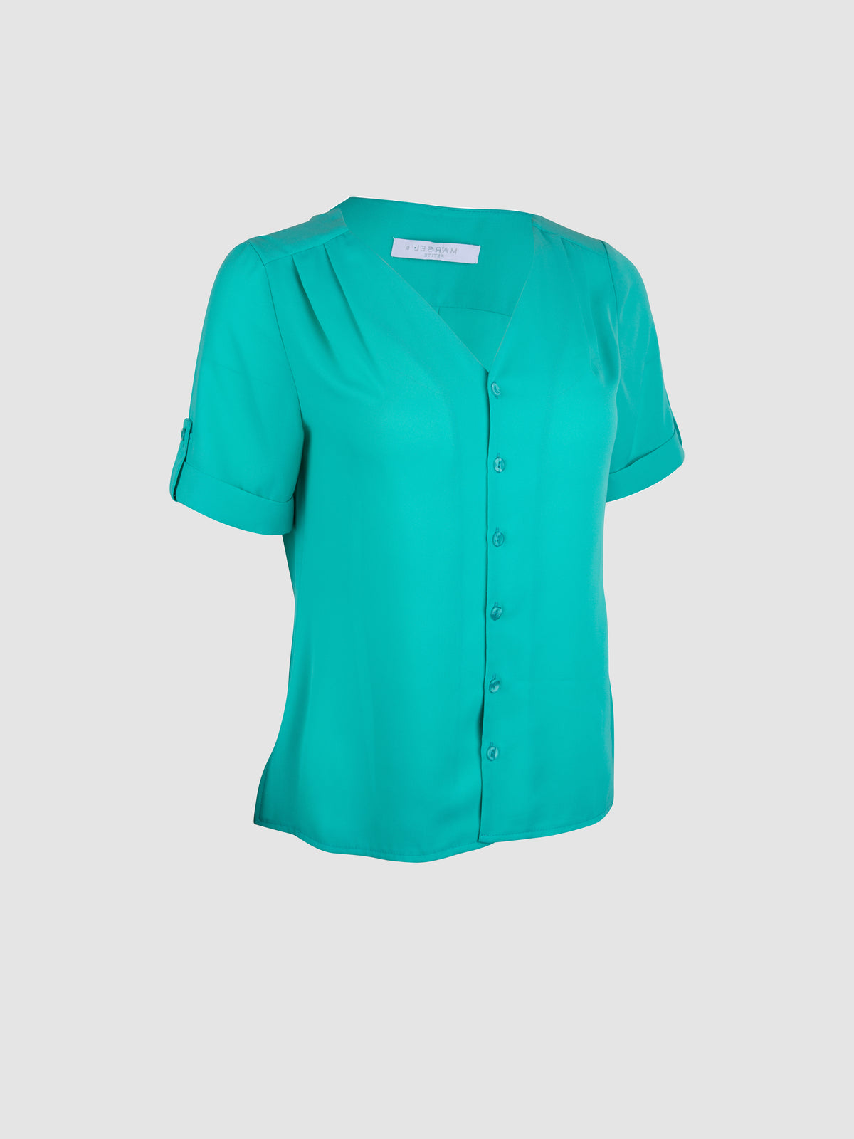 Blusa Manga Corta con Pliegues