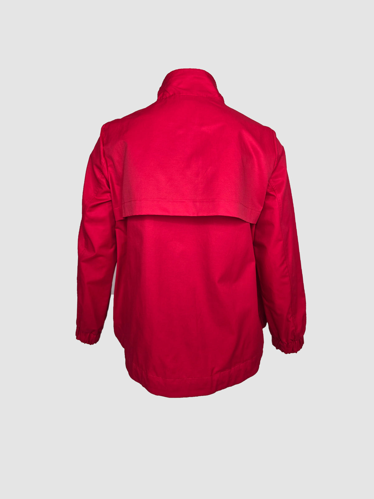 Chamarra Roja Corta Impermeable Cuello Alto