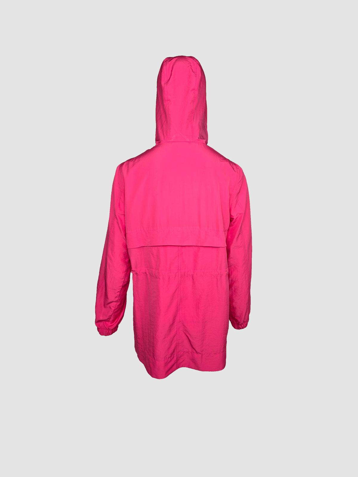 Parka Rosa Larga Tipo Bolsa con Capucha