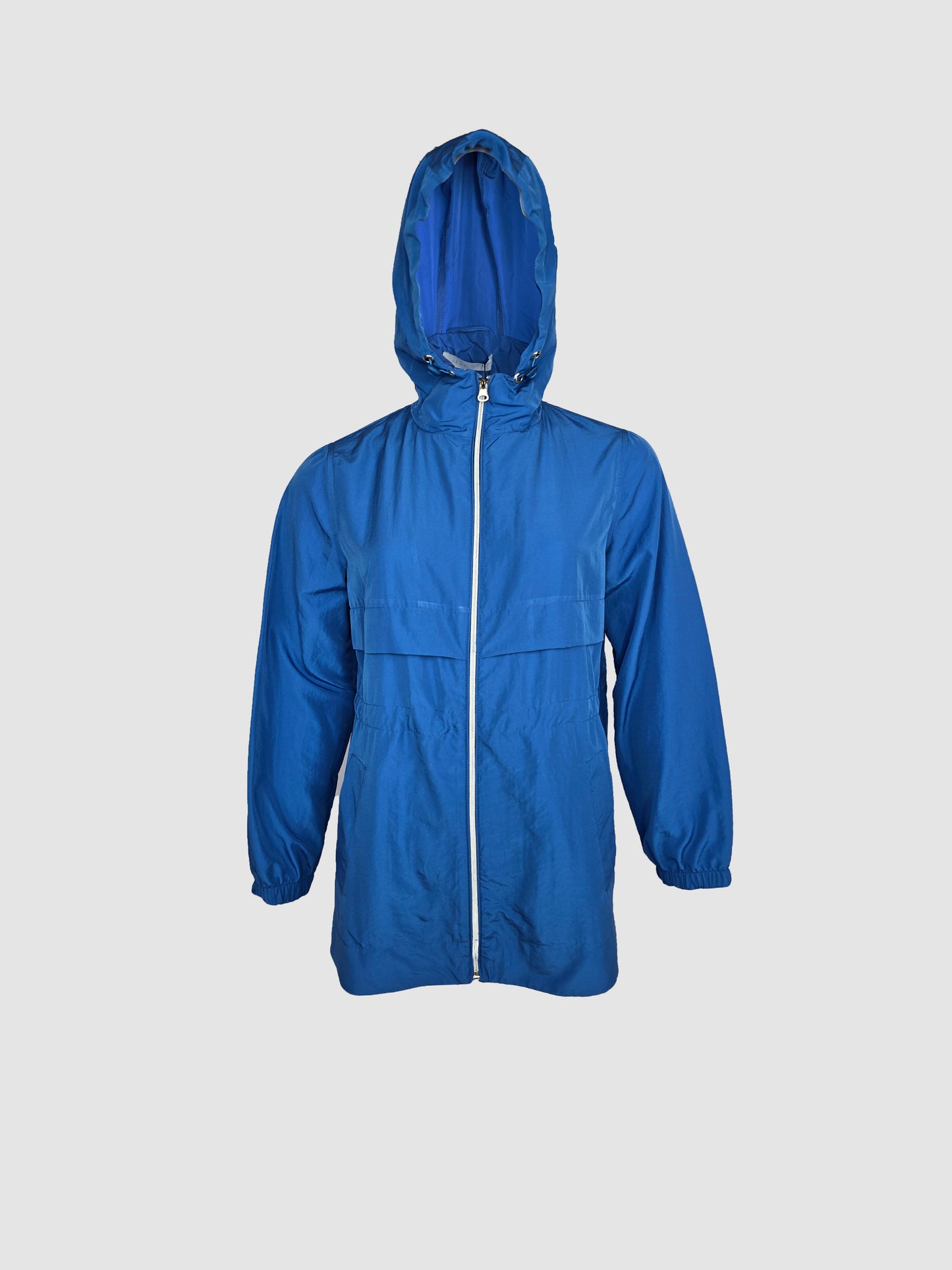 Parka Azul Larga Tipo Bolsa con Capucha