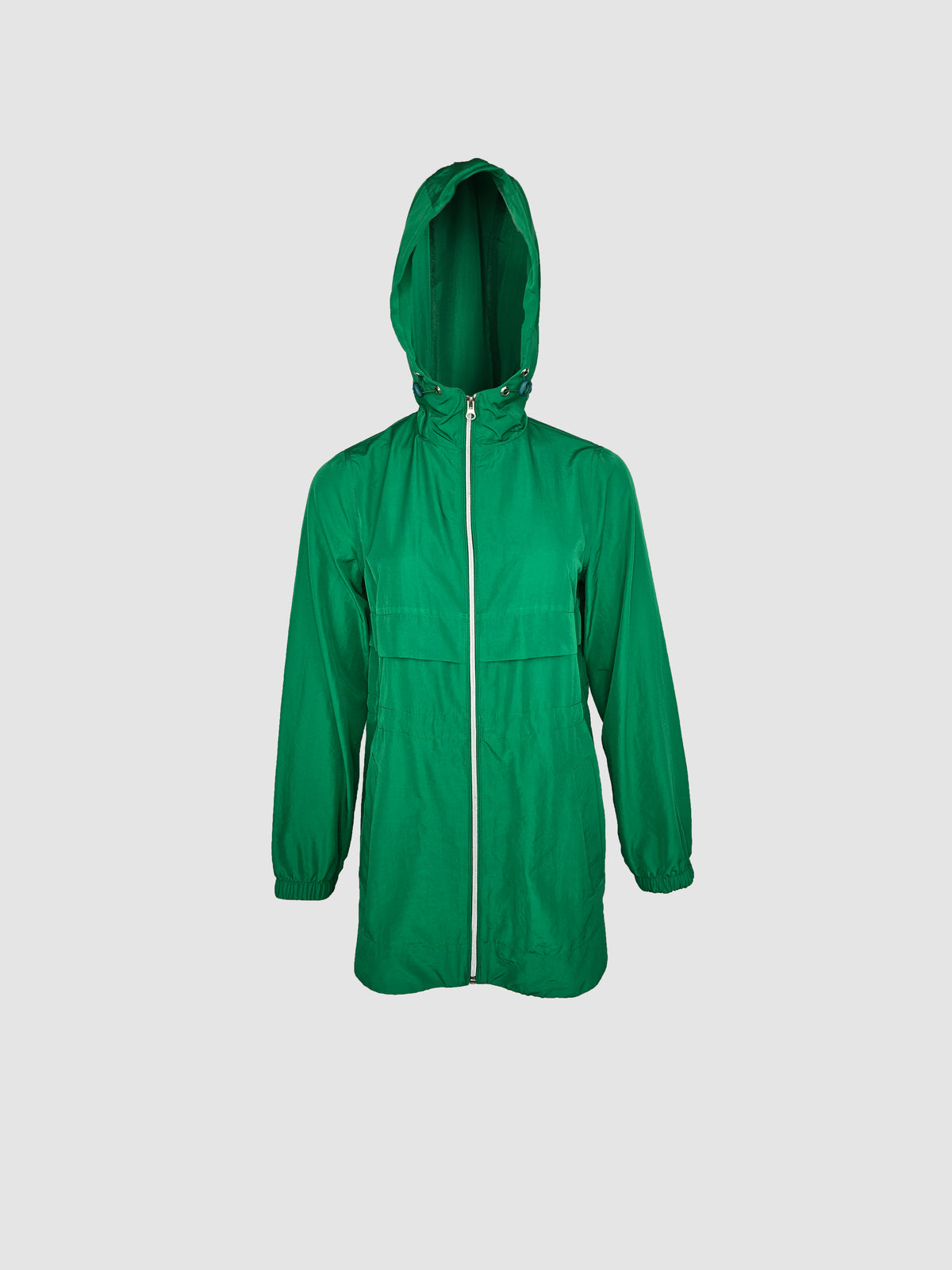 Parka Verde Larga Tipo Bolsa con Capucha