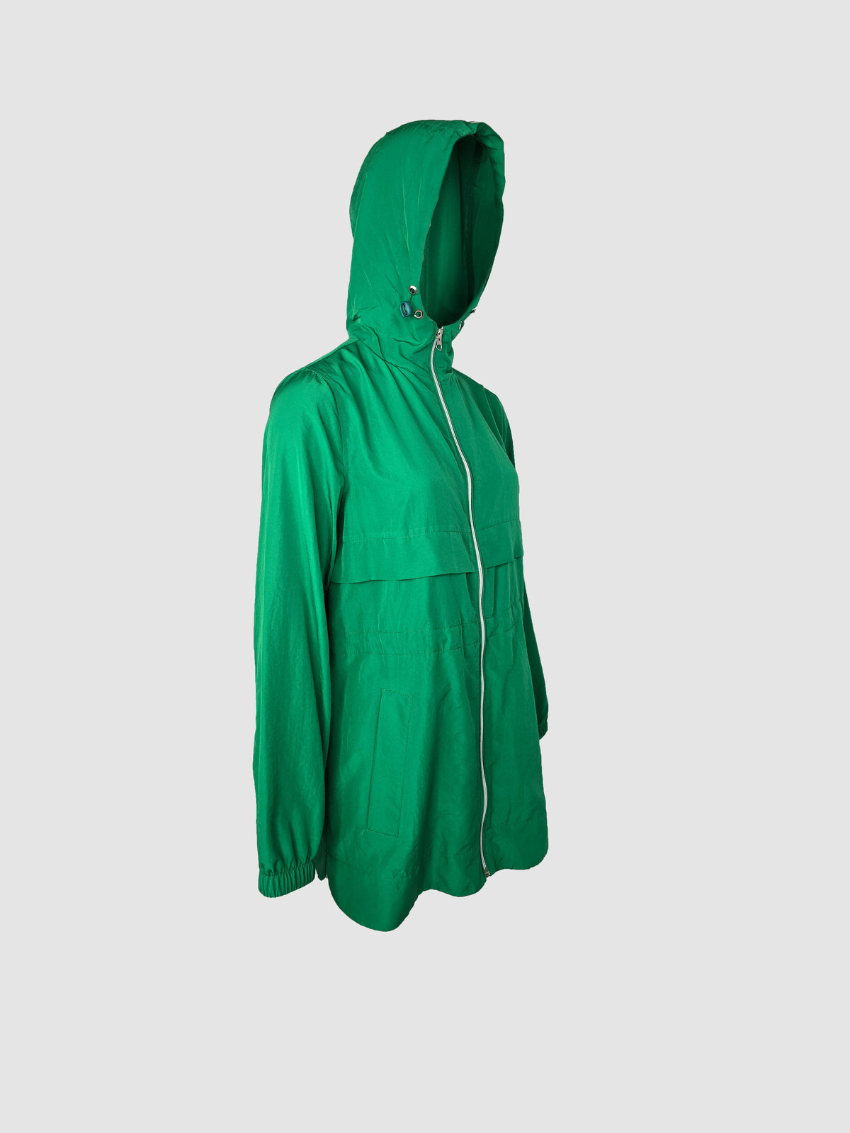 Parka Verde Larga Tipo Bolsa con Capucha