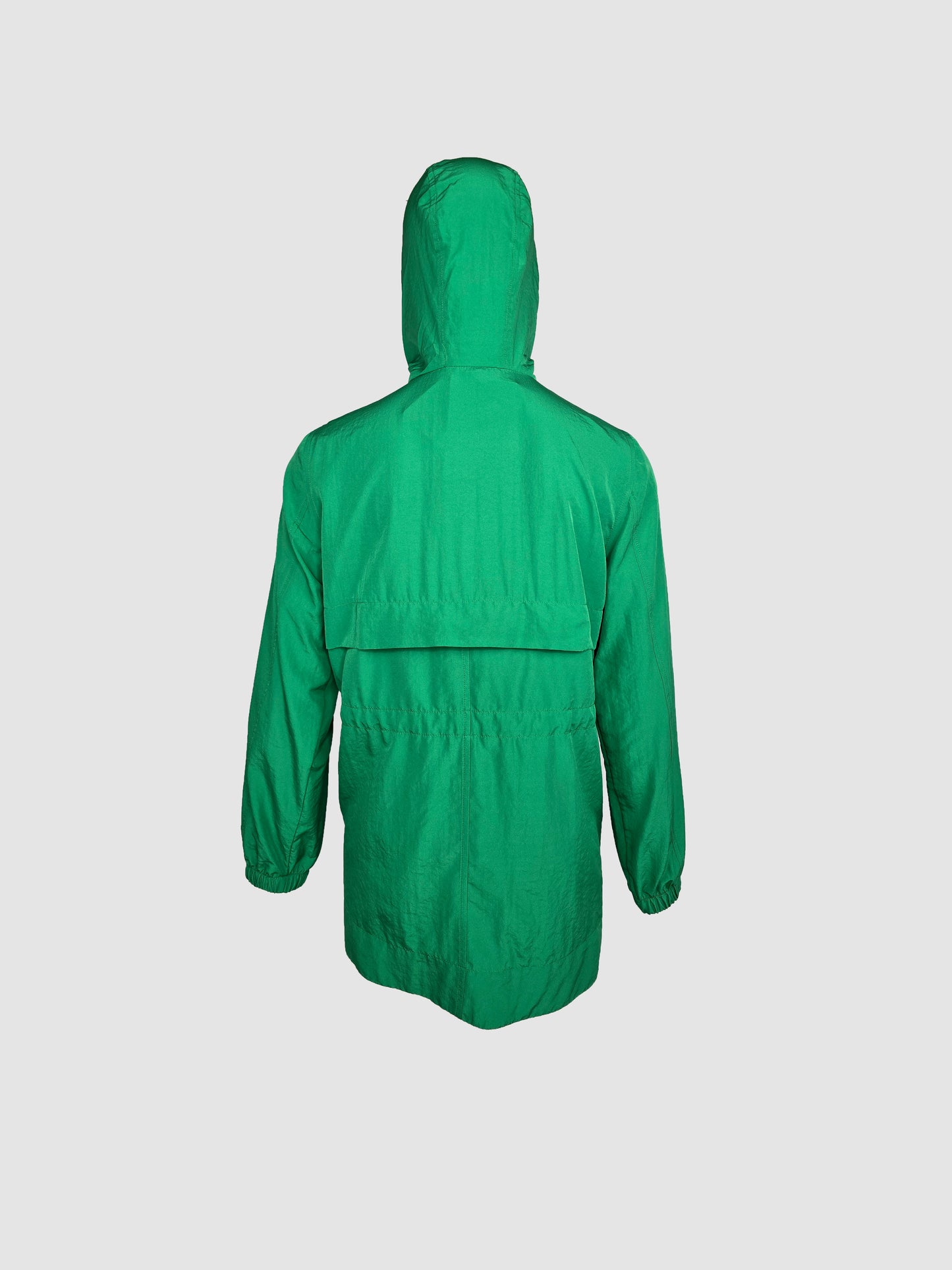 Parka Verde Larga Tipo Bolsa con Capucha